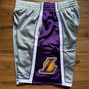 Mitchell & Ness 75th anniversary lakers basketball shorts